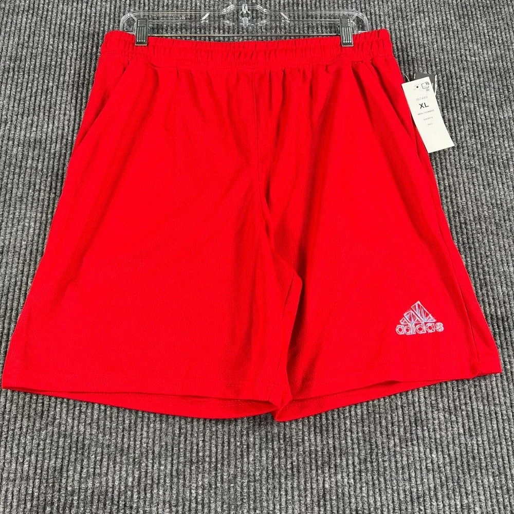 Adidas‎ Shorts Mens XL Extra Large Red Activewear Training Gym Running Lift New